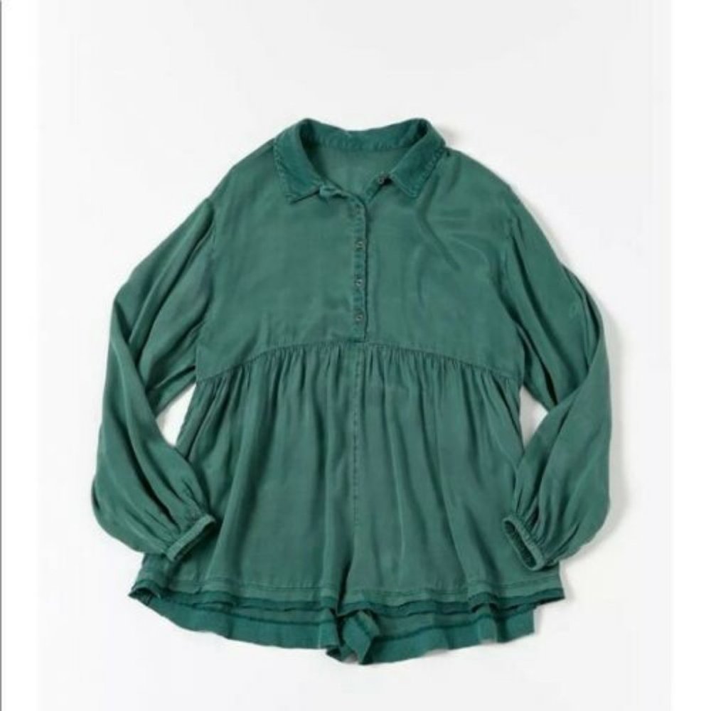 Out From Under Carina Babydoll Romper Green New